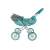 Wózek dla lalek Milly Mally Dori Prestige Mint, widok z boku, turkusowy i szary, dla lalek 40 cm