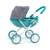 Wózek dla lalek Milly Mally Dori Prestige Mint, widok z boku, turkusowy i szary, dla lalek 40 cm