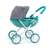 Wózek dla lalek Milly Mally Dori Prestige Mint, widok z boku, turkusowy i szary, dla lalek 40 cm