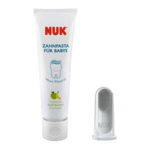 NUK baby toothpaste and finger brush, apple and banana flavor, fluoride free - Baby Toothpaste