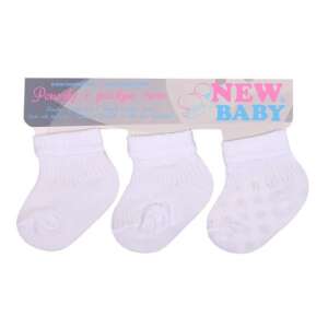 Baba csíkos zokni New Baby fehér - 3 db, vel. 74 (6-9 h) 94575182 Gyerek zokni, térdtappancs - Cica - Csíkos