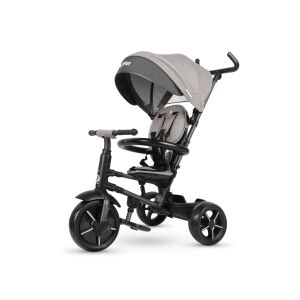 Qplay Rito Star Grey Tricycle with Canopy and Parent Handle - QPlay Tricycle