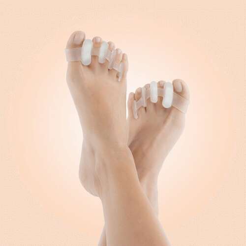 Szilikon lábujj távtartók bütyök és kalapácslábujjakra, lábápolás, lábujj korrektor, lábujj távtartó, gél lábujj távtartók, lábujj kiegyenesítő, lábujj igazítás, láb egészség, kényelmes, könnyen használható, újrafelhasználható, 2 db-os csomag