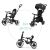 Qplay Rito Plus black 3-in-1 tricycle with parent handle, canopy, and standard tricycle configuration