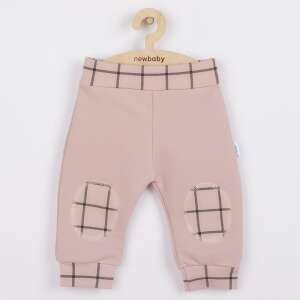 New Baby Cool ružové bavlnené detské nohavice s károvanými nášivkami na kolenách, veľkosť 92 - Bábätká & Batoľatá