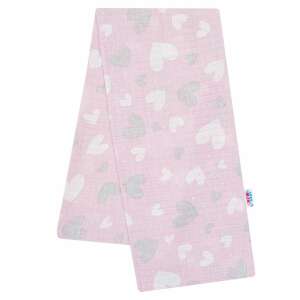 Pamut pelenka nyomtatott mintával New Baby rózsaszín szívecskék 94580926 Textil pelenka