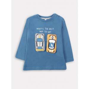 IDEXE kisfiú autómintás kék felső 35628309 Gyerek hosszú ujjú póló - 80