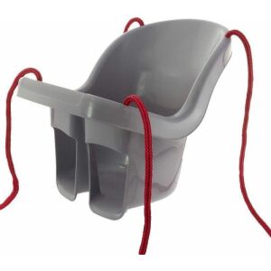 Tega Szara Huśtawka Dziecięca z Czerwonymi Linami, Wysokie Oparcie - Gry i sprzęt na świeżym powietrzu