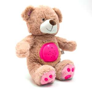 Plüss szundibarát maci projektorral Baby Mix rózsaszín 94585498 