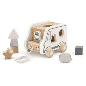 Viga - Fa Húzható Játékautó - Formabedobós - 16cm