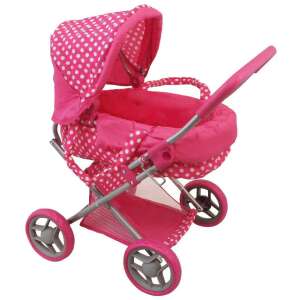Mély babakocsi babáknak Baby Mix pöttyös rózsaszín 94593018 Játék babakocsi - Pöttyös