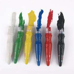 APLI Kids Paint & Fun tempera festék készlet beépített ecsetekkel, 6 élénk szín - Tempera