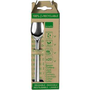 Amefa újrahasználható rozsdamentes acél teáskanál, 20 db-os, újrahasznosítható karton dobozban - Kanál