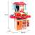 Pink play kitchen with stove, sink, fridge, and accessories, dimensions 63cm x 44,5cm x 22cm