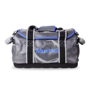 Mustad Boat Bag 18" 500D Tarpaulin PVC, szürke és kék horgász táska kemény aljjal, ideális horgászfelszerelés tárolására - Egyéb táska