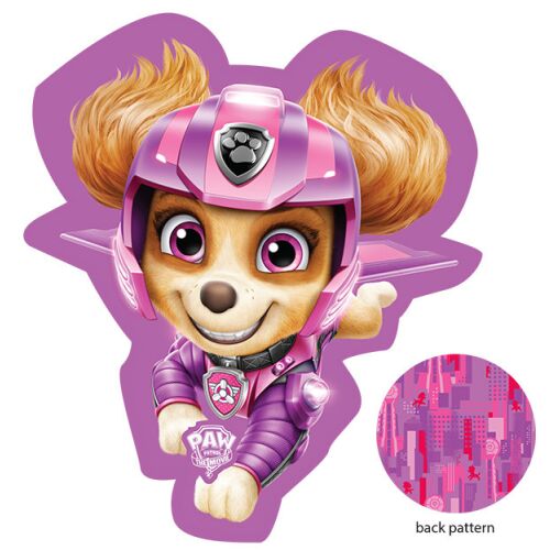 Paw Patrol Skye decorative pillow, pink and purple character cushion