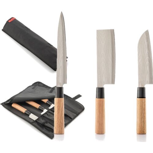 Set de cuțite japoneze InnovaGoods Damas-Q cu husă de transport, cuțite de bucătărie profesionale