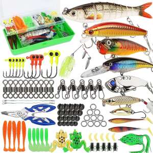 Timeless Tools fishing lure and hook set, fishing tackle box with lures, hooks, weights, and accessories - Timeless Tools