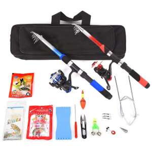 Timeless Tools Beginner Fishing Set with 2 Telescopic Fishing Rods and Accessories - Sport & Leisure