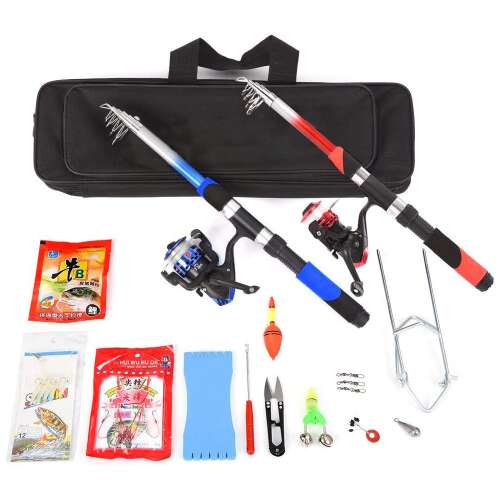 Timeless Tools Beginner Fishing Set with 2 Telescopic Fishing Rods and Accessories