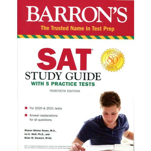 SAT Study Guide with 5 Practice Tests (Barron's Test Prep) - Thirtieth Edition