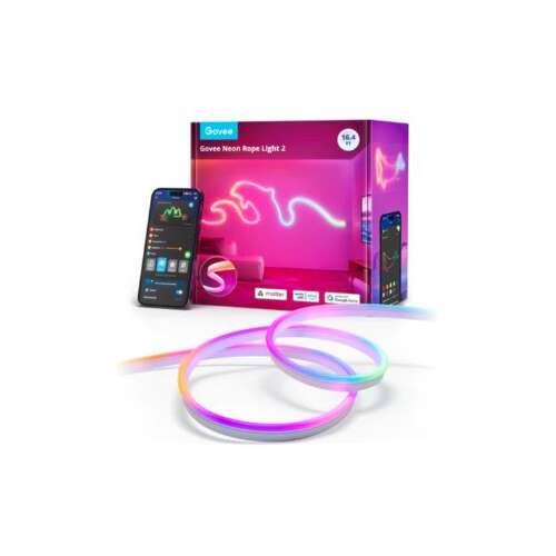 Govee Neon Rope Light 2, 5 Meter, smarte LED-Lichtleiste, kompatibel mit Matter, HomeKit, Google Home, Alexa und SmartThings