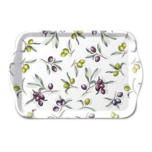 Szervírozó tálca olívaág mintával, 13x21cm