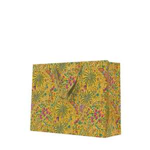 Ethnic Garden papír ajándéktáska, vízszintes, 33,5x26,5x13cm, sárga virágmintával - Művészet & Hobbi