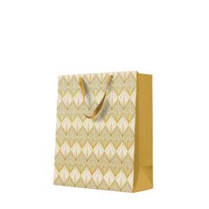 Elegáns Arany Díszdobozos Ajándéktáska - Nagy - 26,5x33,5x13cm