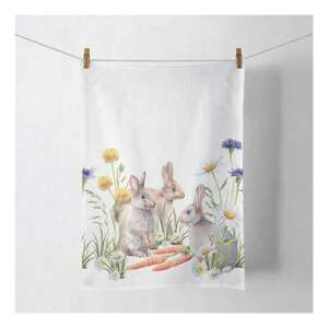 Carrot treat konyharuha 50x70cm, 100% pamut konyharuha nyuszikkal és virágokkal - Ambiente