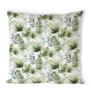 Dzsungel levelek fehér párnahuzat, 40x40cm, 100% pamut - Ambiente
