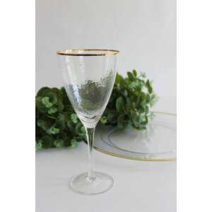 Elegáns Borospohár Arany Peremmel - 4 db - 480ml
