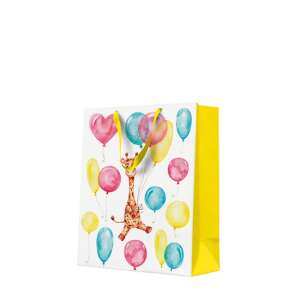Child Fun nagy ajándéktáska zsiráffal és lufikkal, 26,5x33,5x13cm - Művészet & Hobbi