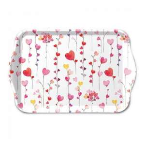 Szív mintás műanyag tálca 13x21cm - Tálca