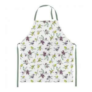 Olivabogyó mintás konyhai kötény, 70x85cm, 100% pamut - Ambiente