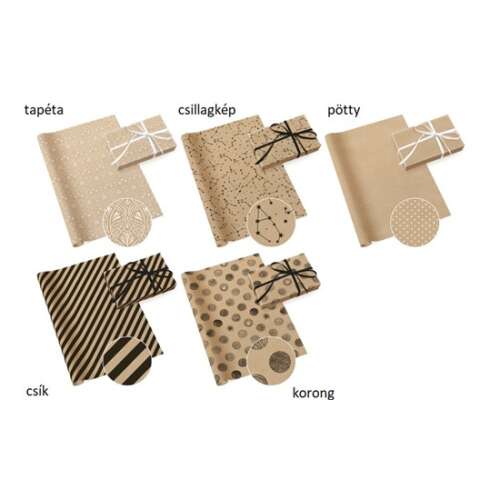 Kraft Csomagolópapír - Dekoratív Minták - 200x70cm