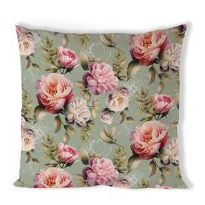 Zöld virágos párnahuzat, 40x40cm, 100% pamut - Ambiente