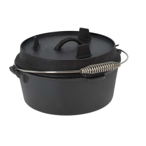 Black cast iron pot with lid and handle, 25x15 cm, 3.35 l
