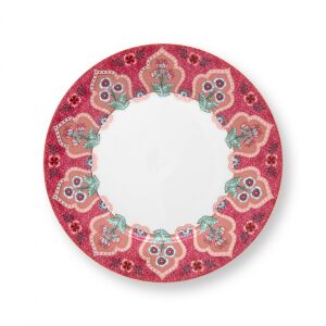 Top View PIP Studio Virágfesztivál Pink Floral Plate - Decorative Porcelain Plate - Pip Studio