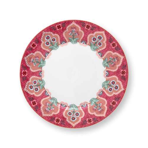 Porcelán tányér 21cm Virágfesztivál rózsaszín