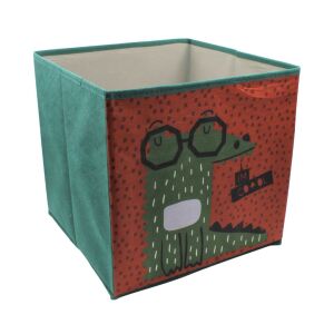 Vidám Krokodil textile storage box angled view - Koopman
