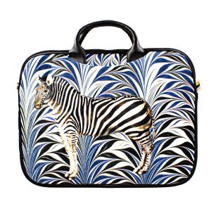 MUZIY Zebra Print Velvet Laptop Bag 14 inch - Laptop Bag and Case