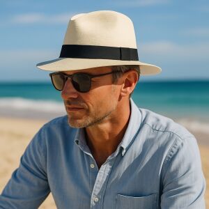 Férfi Szalmakalap - Napvédő Kalap - Fekete Szalag 140505752 - Férfi kalap