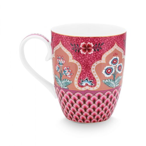 PIP Studio Virágfesztivál pink porcelain mug, 350ml