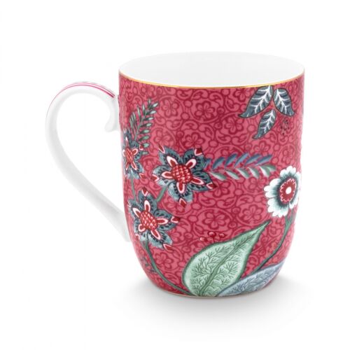 PIP Studio Virágfesztivál pink floral mug, 145 ml