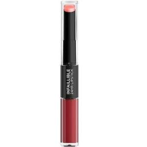 L'Oreal Infallible 24HR Lipstick, Red To Stay, 502, Two-Sided Lipstick - Mouth