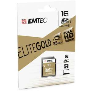 Memóriakártya, SDHC, 16GB, UHS-I/U1, 85/20 MB/s, EMTEC "Elite Gold" 94661441 