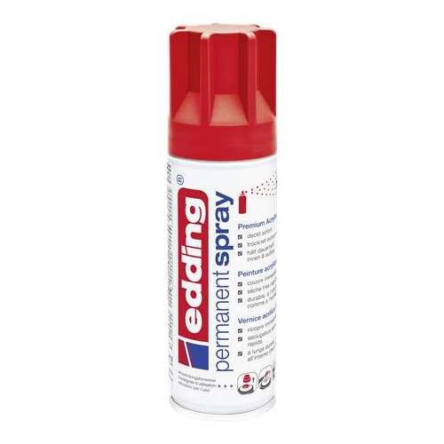 EDDING 5200 Permanent Spray, 200 ml, Matt Red Acrylic Paint - Edding