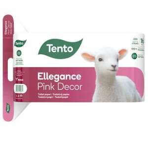 TENTO Ellegance Pink Decor toalettpapír, 16 tekercs, 3 rétegű, puha és erős - Tento