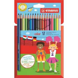 Színes ceruza készlet, hatszögletű, STABILO "Color", 18 különböző szín 94662415 